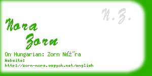 nora zorn business card